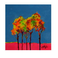 Tuesday Trees
 Acrylic painting on canvas 30 x 30 cm
 February 2021 by Martyn Robinson